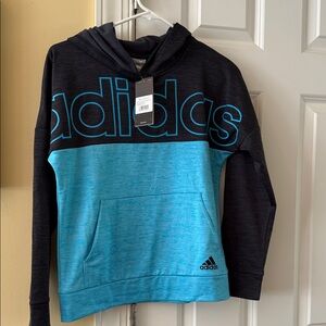 Adidas Charcoal and Teal Hoodie